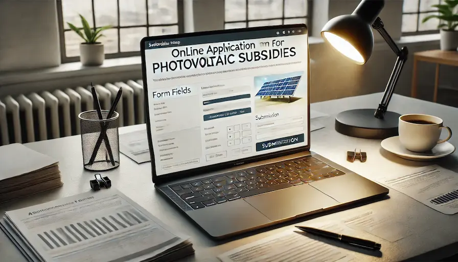 Laptop z formularzem wniosku o dofinansowanie